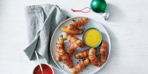 Woolworths pigs in blankets for Christmas taste test for Good Food December 2022.