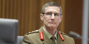 Defence Force Chief General Angus Campbell during a Senate estimates hearing at Parliament House in October.