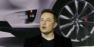 Musk,who has been a force for electric vehicle adoption,at a Tesla launch event.