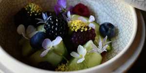 Go-to dish:Sunomono of berries and flowers.