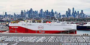 Electric carmaker BYD transported about 5000 vehicles to Australia on its custom-built ship.