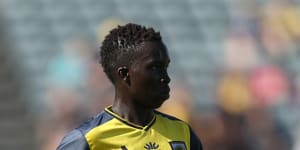 Kuol your jets:Why breakout Socceroo still warms Mariners’ bench
