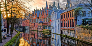Canals of Bruges,Belgium.