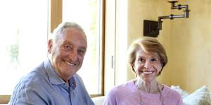 Sandy Weill and wife Joan with Angel in 2016.,