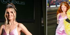 Racing royalty Kate Waterhouse wearing Gucci on Cup Day;the dress on the Gucci spring/summer 2022 runway.
