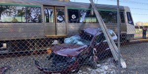 Commuter delays expected after train crashes into parked car in Perth's east