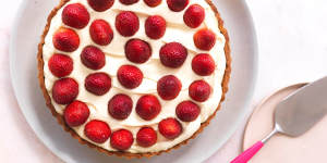 Strawberry and almond cream tart.