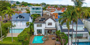 The Rose Bay beachfront home of Beverley Freedman was listed for $35 million before it sold for about $30 million.
