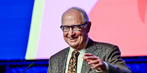 Economist Ross Garnaut,director of The Superpower Institute,addresses attendees during the opening day of Climate Action Week 2025 at the University of Technology.