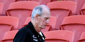 Wayne Bennett at an empty Suncorp Stadium,which was meant to house the next NRL team.