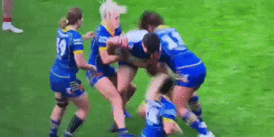 Parramatta’s Kennedy Cherrington is sent off for a spear tackle on Newcastle’s Laishon Albert-Jones.