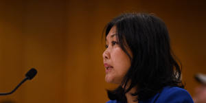 Public Service Commissioner Kathrina Lo at the inquiry on Friday.