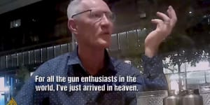 One Nation's Queensland leader Steve Dickson appears in an Al Jazeera video seeking donations from the US pro-gun lobby. 