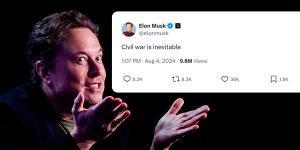 Elon Musk saying civil war is inevitable is not inciting violence. Here’s why