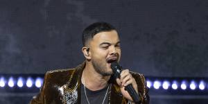 Guy Sebastian charms his adoring audience at the Aware Super Theatre.