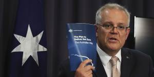 Scott Morrison launching the government’s net zero emissions plan,“The Australian Way” on Tuesday.