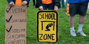 People participate in the second March for Our Lives rally in support of gun control in Washington.