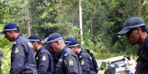 Police searching bushland in Bonny Hills,south of Port Macquarie,in 2015,as part of investigation. 
