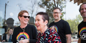 Sydney Lord Mayor Clover Moore at Surry Hills Library on Saturday. 