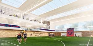 An artist’s impression of the proposed Melbourne training and administration facility at Caulfield Racecourse.