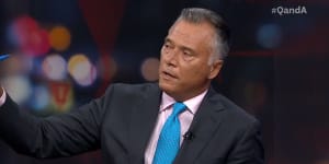 ‘Please leave’:Stan Grant ejects pro-Putin audience member from Q&A set
