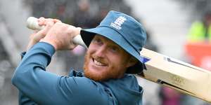 Ben Stokes puts on a brave face on day five.
