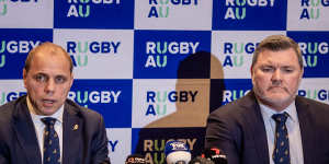 Rugby Australia CEO Phil Waugh and chair Daniel Herbert.