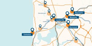 Leederville,Cottesloe,Maylands,Bayswater,and Burswood as the premier locations for transformative transit-oriented development.