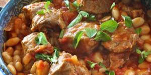 Feed a crowd ... Lamb,white bean and marjoram casserole.