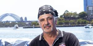 New Year’s Eve Fireworks Director,Fortunato Foti aboard one of the firework barges at the Glebe Island site ahead of New Years Eve in Sydney on December 27,2024. Photo:Dominic Lorrimer