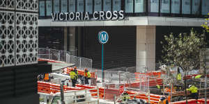 The new Victoria Cross metro station at North Sydney.