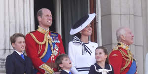 Members of the royal family on the the balcony of Buckingham Palace to view the flypast following the Trooping the Colour ceremony.