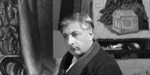 Italian painter Giorgio De Chirico in his studio,c 1925