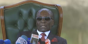 Zimbabwe's Mugabe emerges,rejects Mnangagwa in election