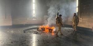 Mausoleum of Assad’s father torched as new leader vows to punish those responsible for torture