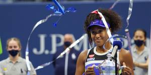 Naomi Osaka celebrates a comeback victory after winning the US Open.