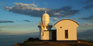 Historic lighthouse on Tacking Point near Port Macquarie.