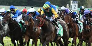 Chad Schofield rides Ceolwulf to a win in the Epsom on Saturday.