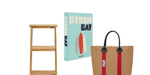 Jati planter shelves;Byron Bay by Shannon Fricke;“Safari” tote.