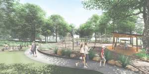An artist’s impression of Westleigh Park in Hornsby. 