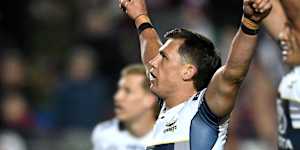 Scott Drinkwater nails the field goal to seal victory for the Cowboys.