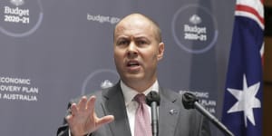 Treasurer Josh Frydenberg outlining the 2020-21 budget in which he said budget repair would not start until unemployment was comfortably below 6 per cent. This budget that plan will be dumped.