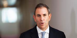 Federal Treasurer Jim Chalmers at Parliament House in Canberra today.