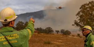 Forest Fire Management Victoria crews tackle the Bayindeen fire earlier this week.
