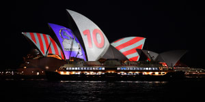 The Everest barrier draw was projected onto the Sydney Opera House.