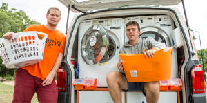 Orange Sky Australia,a free mobile laundry service for people experiencing homelessness,was founded in 2014 in a Brisbane garage by two 20-year-old mates,Lucas Patchett and Nic Marchesi.