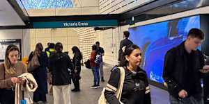 Commuters in North Sydney being turned away at Victoria Cross metro station while a portion of the network was temporarily shut.