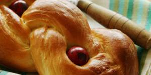 Plaited Easter bread.