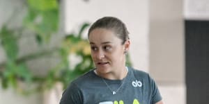 Ashleigh Barty ahead of her press conference on Thursday,when she spoke about her retirement.
