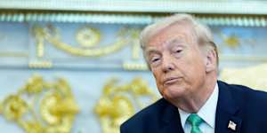 US President Donald Trump in the Oval Office on Tuesday.